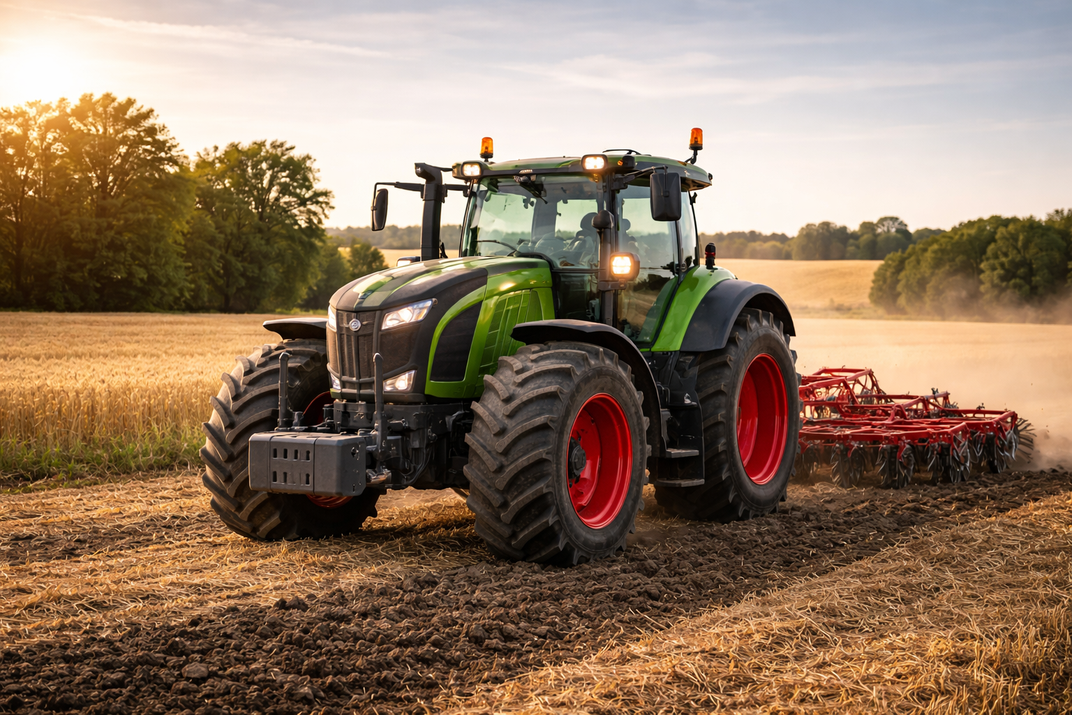 Landmaschine auf Feld als Symbol für digitale Agrar-Dokumentation