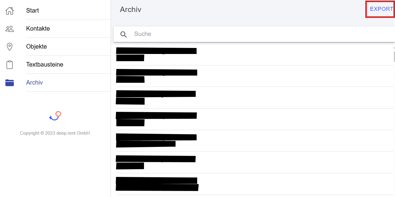 Protocol1 Archiv: Button EXPORT