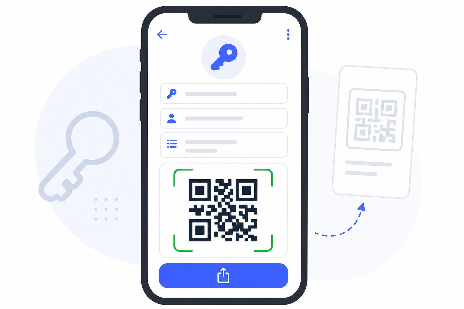 QR-Code im Schlüssel-Editor erfassen